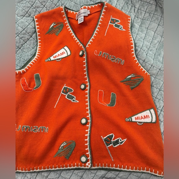 Tops - University of Miami Embroidered Knit Vest — Castiles Sport — Small (s)
